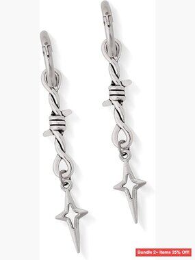 Stainless Steel Spike Earrings 2.08 Inches Gothic Punk Grunge Style